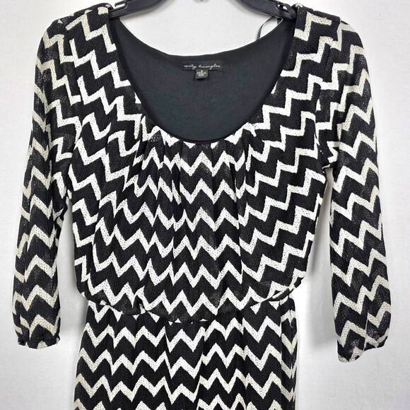 City Triangles Black White Chevron Dress Size Small - Picture 2 of 7